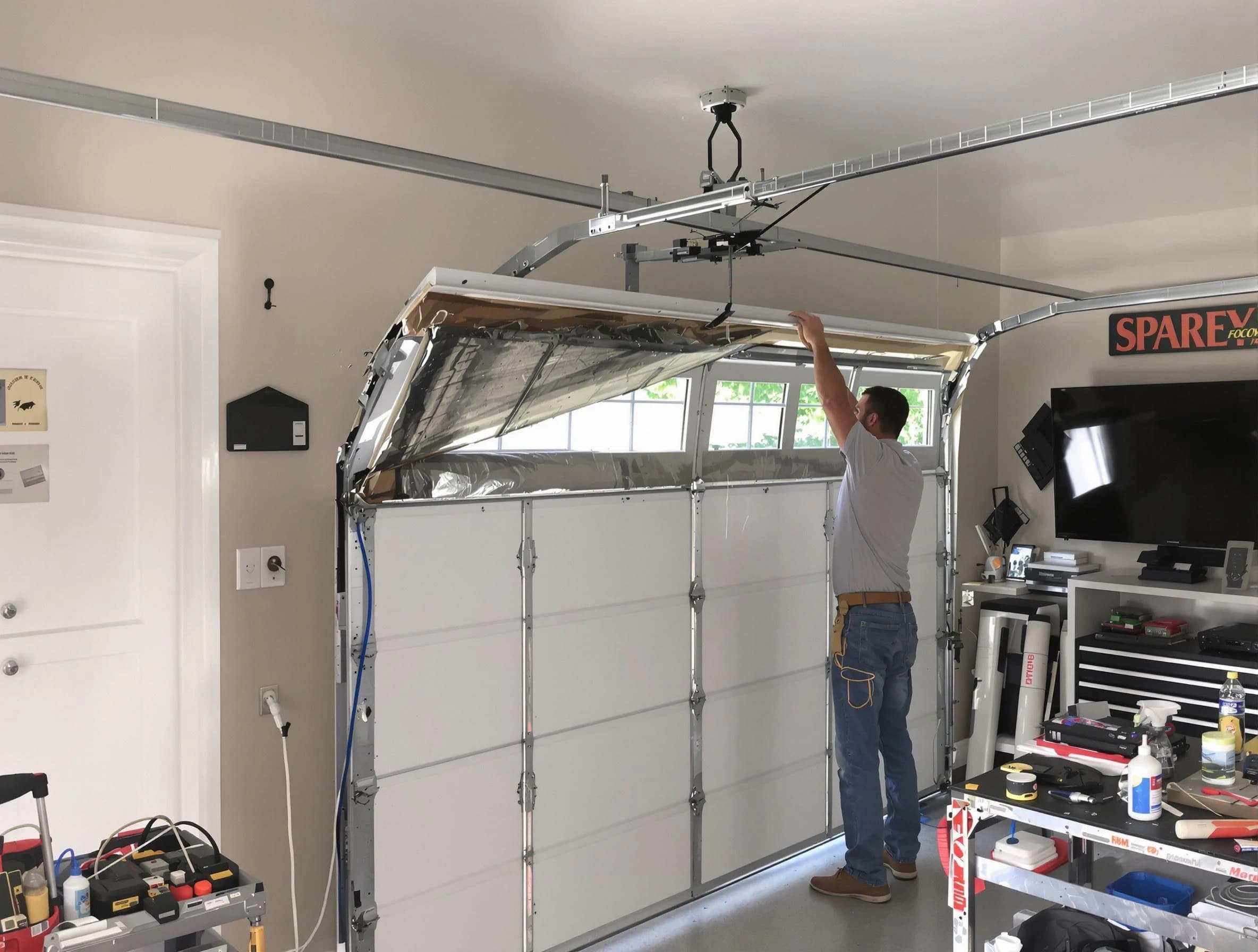 Garage door section replacement by Peachtree Corners Garage Door Repair in Peachtree Corners