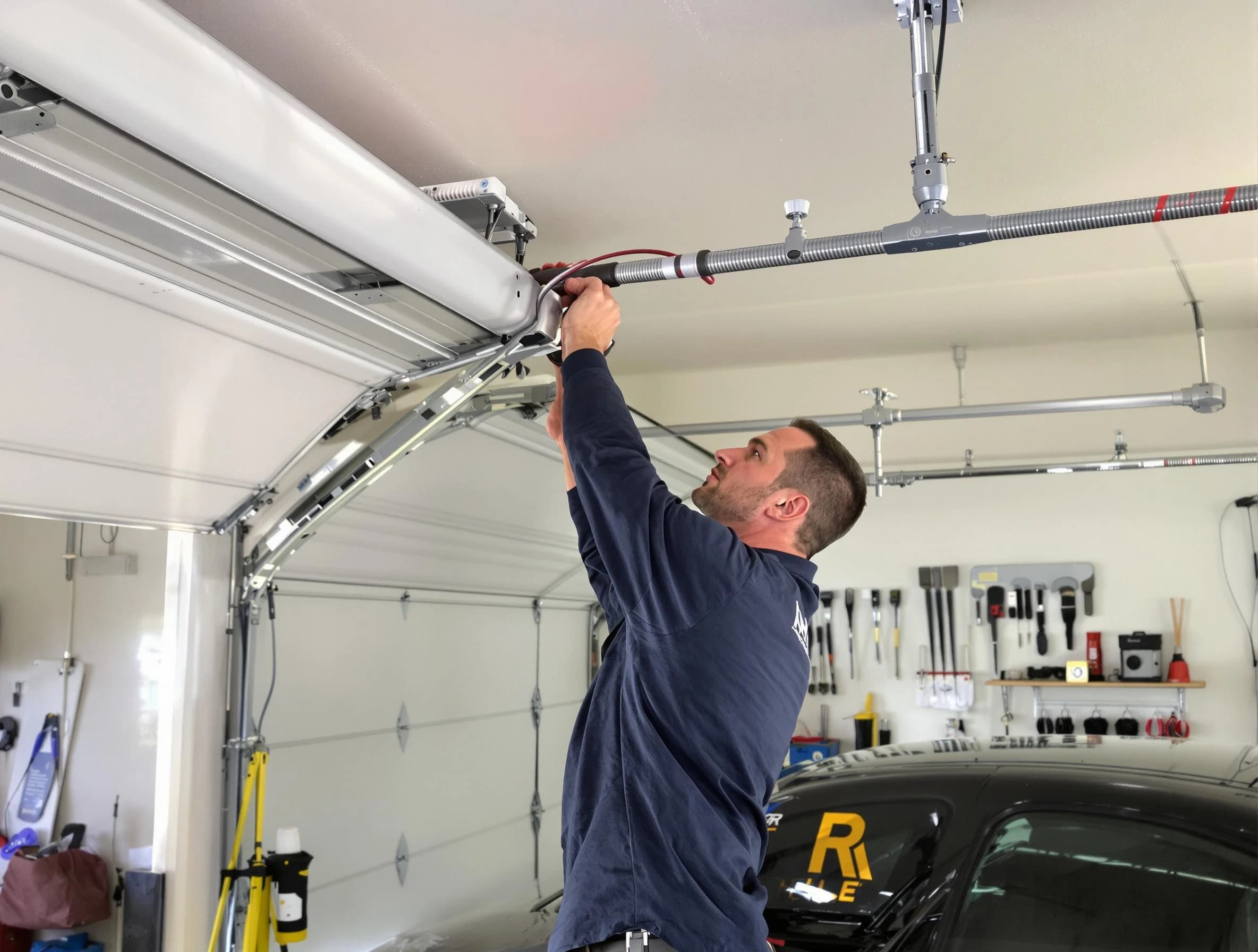 Peachtree Corners Garage Door Repair technician performing garage door cable repair in Peachtree Corners