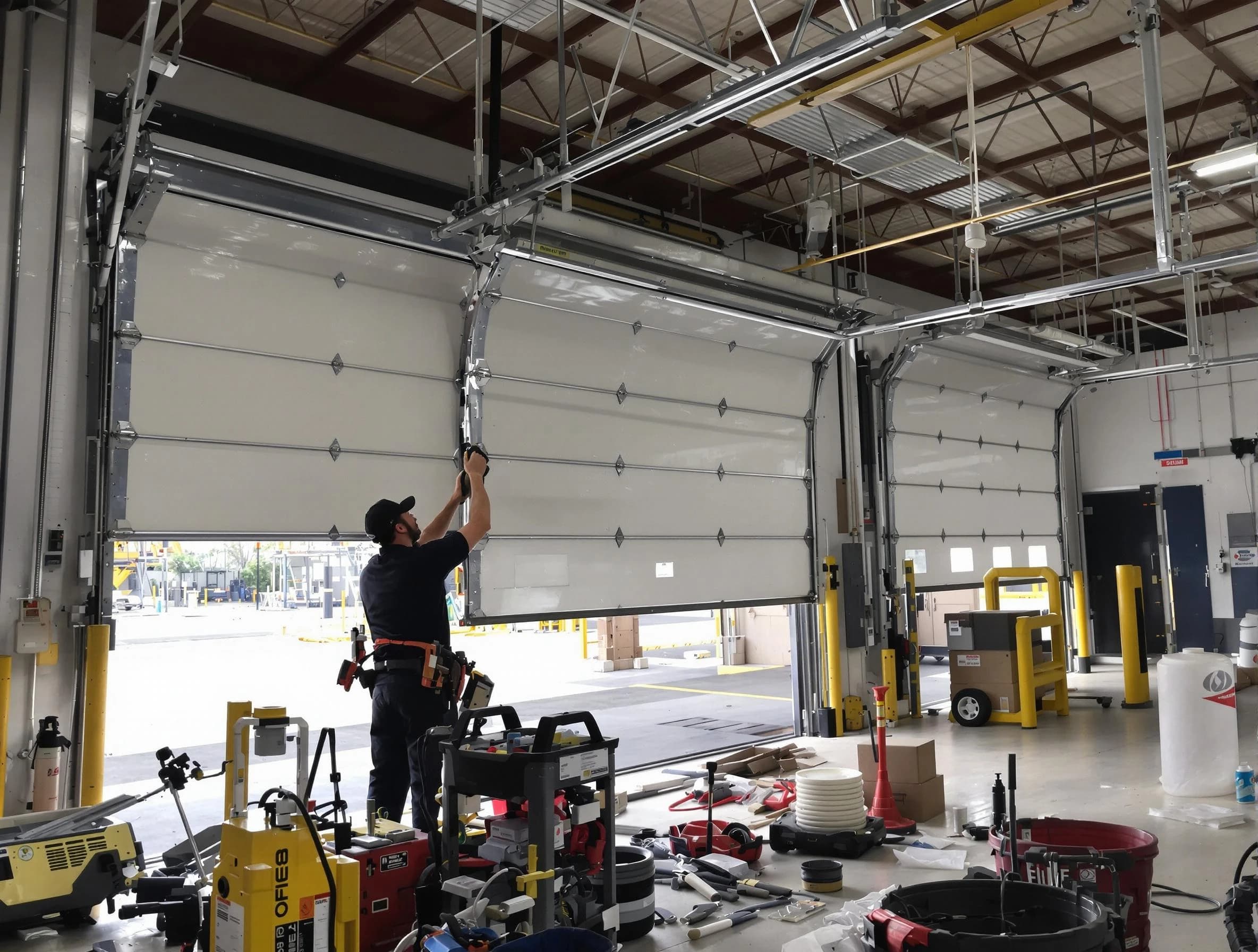 Peachtree Corners Garage Door Repair technician performing commercial garage door repair in Peachtree Corners