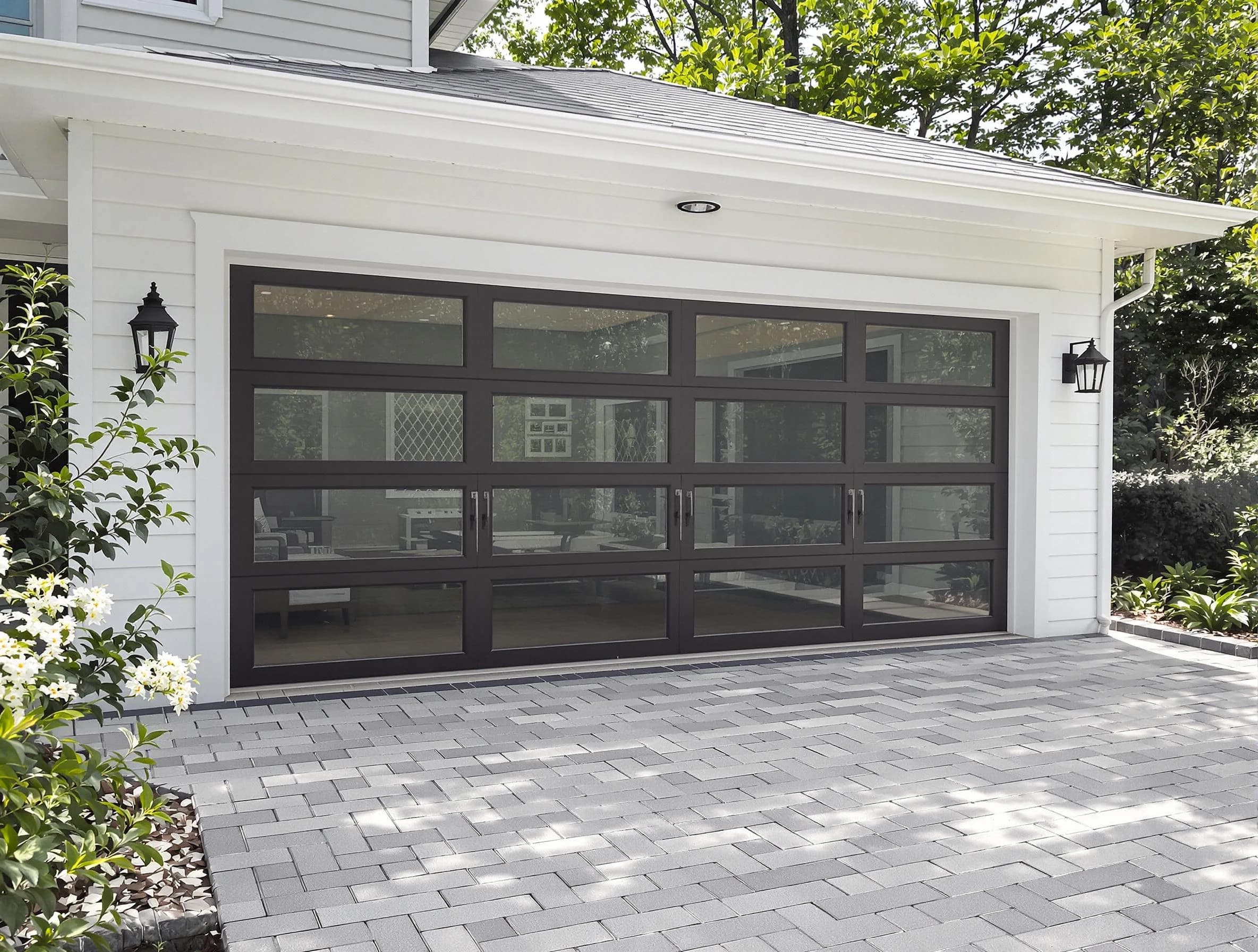 Peachtree Corners Garage Door Repair design specialist presenting custom garage door options to Peachtree Corners homeowner