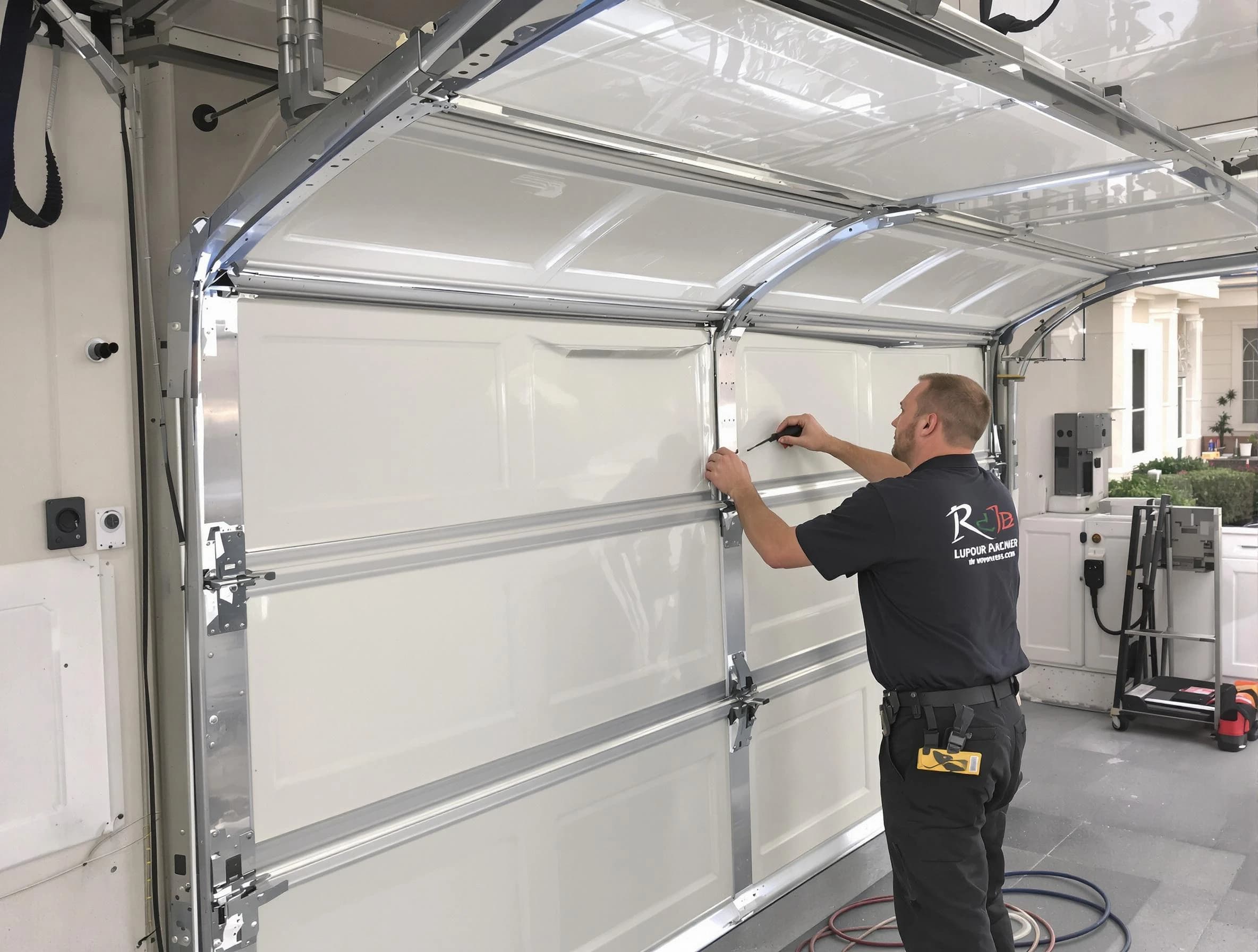 Peachtree Corners Garage Door Repair professional performing panel repair in Peachtree Corners