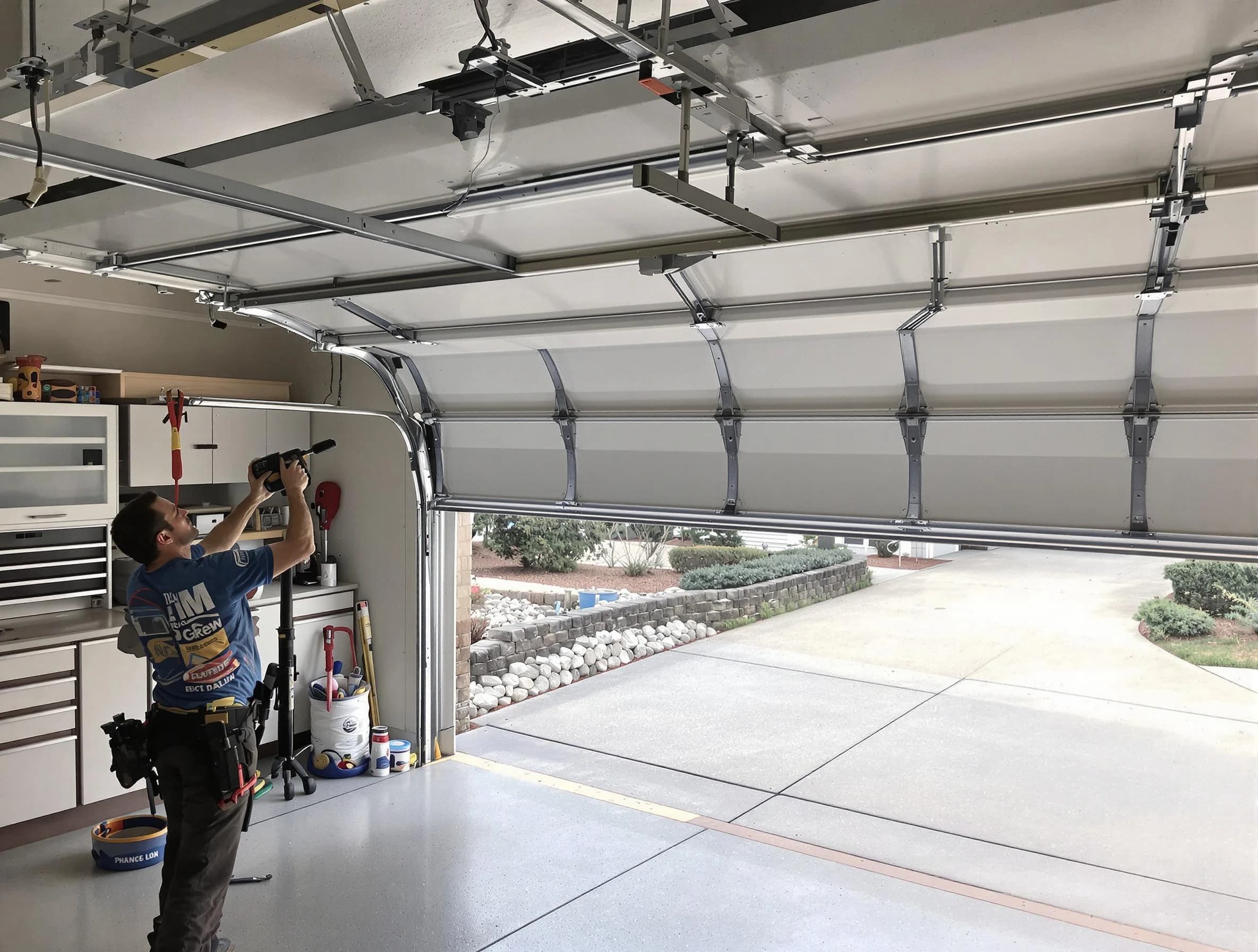 Garage door track repair service by Peachtree Corners Garage Door Repair in Peachtree Corners