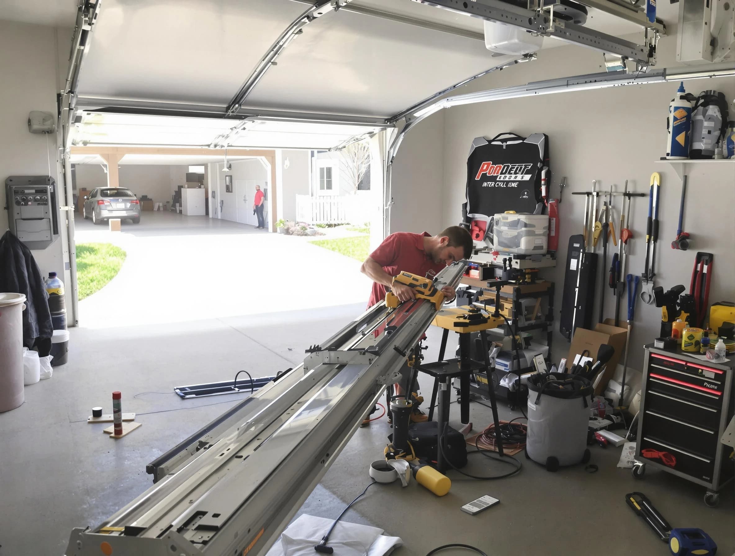Peachtree Corners Garage Door Repair expert performing track repair in Peachtree Corners