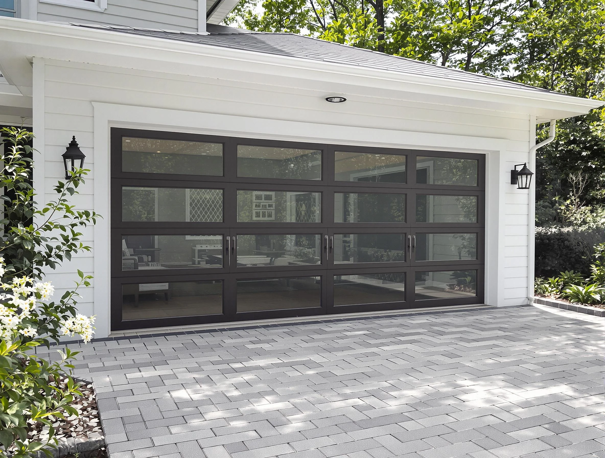 Peachtree Corners Garage Door Repair design specialist presenting custom garage door options to Peachtree Corners homeowner