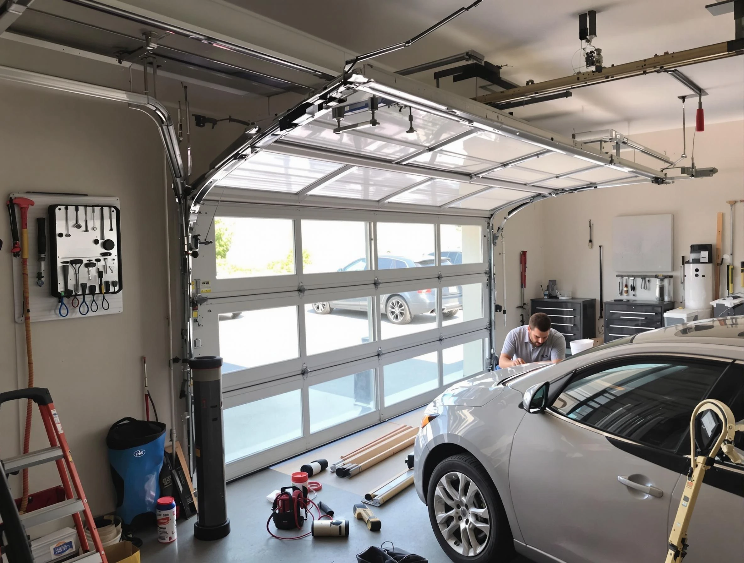Garage door noise reduction service by Peachtree Corners Garage Door Repair in Peachtree Corners